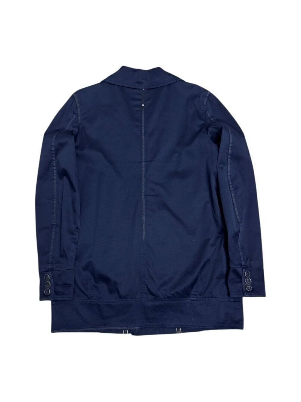 DIESEL Luxury Designer Navy Blue Cotton Light Trench Jacket Womens Large - Picture 5 of 10